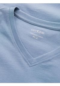Ombre Clothing - Zestaw longsleeve męski V-NECK - mix 2-pak V6 - Rozmiar: XL. Okazja: na co dzień. Kolor: niebieski. Materiał: tkanina, skóra, materiał, bawełna. Długość rękawa: długi rękaw. Długość: długie. Wzór: gładki, jednolity. Styl: klasyczny, wizytowy, casual #6