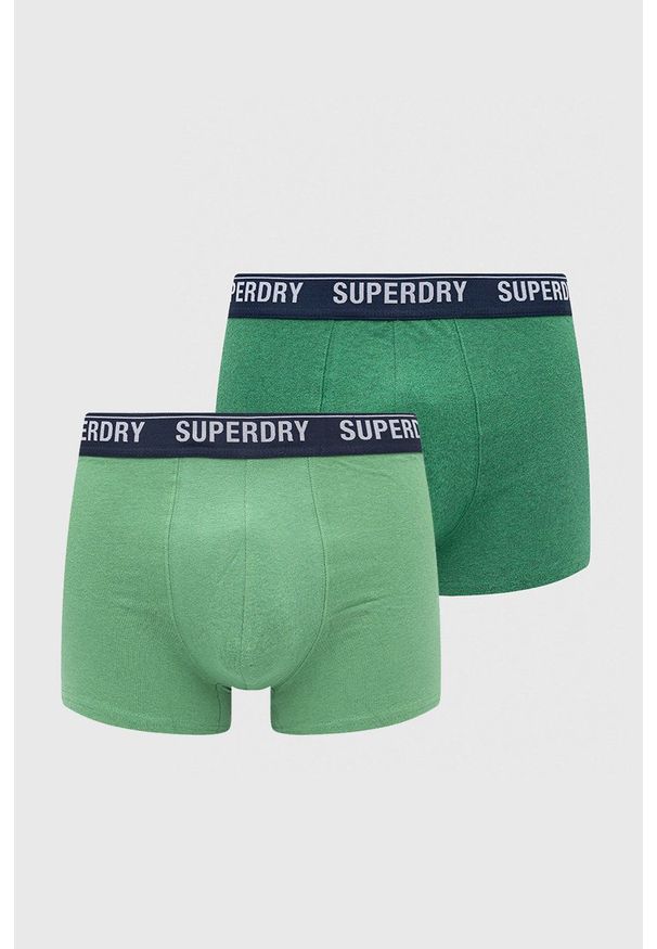 Superdry bokserki (2-pack) męskie kolor zielony. Kolor: zielony. Materiał: bawełna