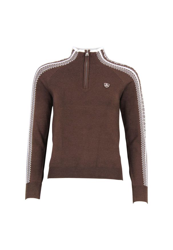 PEAK MOUNTAIN - Bardzowy golf 1/2 zamek damski Peak Mountain Adomino. Typ kołnierza: golf. Kolor: brązowy. Sport: golf