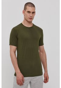 Calvin Klein Underwear T-shirt CK One męski kolor zielony gładki. Okazja: na co dzień. Kolor: zielony. Materiał: materiał, włókno, dzianina. Wzór: gładki. Styl: casual