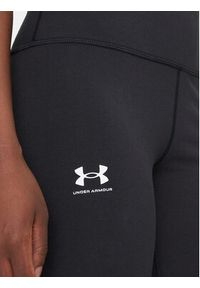 Under Armour Legginsy Rival 1386482 Czarny Slim Fit. Kolor: czarny. Materiał: bawełna