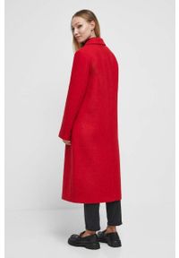 medicine - Medicine płaszcz z domieszką wełny kolor czerwony przejściowy dwurzędowy. Kolor: czerwony. Materiał: wełna. Wzór: aplikacja. Styl: klasyczny #5