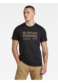 G-Star RAW - G-Star Raw T-Shirt Distressed D24420-336 Czarny Slim Fit. Kolor: czarny. Materiał: bawełna