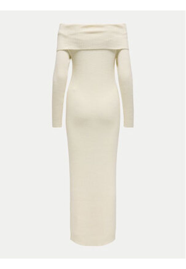 only - ONLY Sukienka dzianinowa Katia 15342132 Écru Regular Fit. Materiał: syntetyk