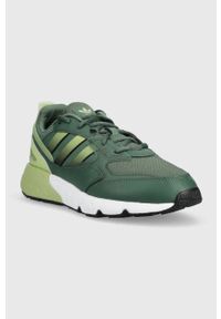 adidas Originals sneakersy ZX 1K Boost 2.0 kolor zielony. Nosek buta: okrągły. Zapięcie: sznurówki. Kolor: zielony. Materiał: materiał. Model: Adidas ZX #2