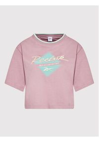 Reebok T-Shirt Classics Graphic HK4936 Fioletowy Relaxed Fit. Kolor: fioletowy. Materiał: bawełna #3
