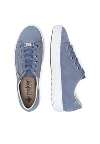 Rieker Sneakersy L59L1-10 Niebieski. Kolor: niebieski. Materiał: zamsz, skóra #7