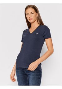 Tommy Jeans T-Shirt Tjw Skinny Stretch DW0DW09197 Granatowy Slim Fit. Kolor: niebieski. Materiał: bawełna #1