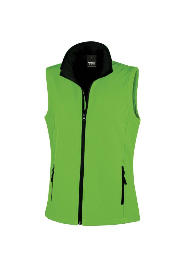 RESULT - Kamizelka damska puchowa Result Softshell. Kolor: wielokolorowy, czarny, zielony. Materiał: softshell, puch. Styl: elegancki