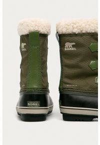 sorel - Sorel śniegowce dziecięce Yoot Pac Nylon. Nosek buta: okrągły. Kolor: zielony. Materiał: nylon #2