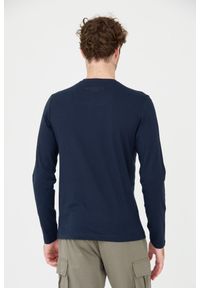 Aeronautica Militare - AERONAUTICA MILITARE Granatowy męski longsleeve bawełniany. Kolor: niebieski. Materiał: bawełna. Długość rękawa: długi rękaw