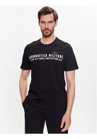 Aeronautica Militare T-Shirt 231TS1942J538 Czarny Regular Fit. Kolor: czarny. Materiał: bawełna