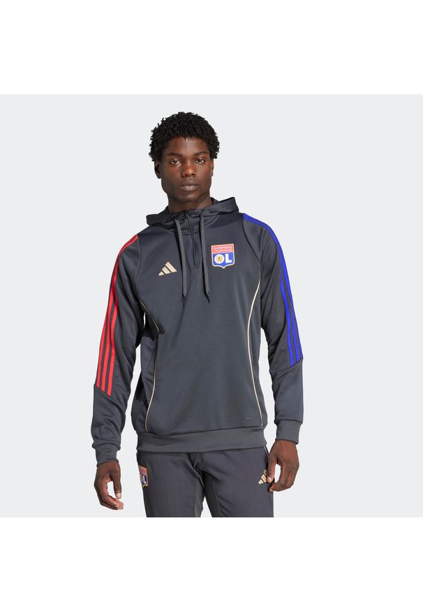 Adidas - Bluza piłkarska z kapturem treningowa ADIDAS Olympique Lyonnais 25/26. Typ kołnierza: kaptur. Sport: piłka nożna