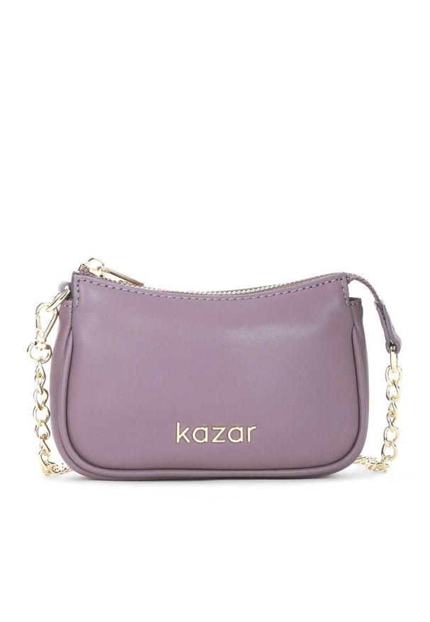 Kazar - Śliwkowa torebka damska. Kolor: fioletowy. Materiał: skórzane