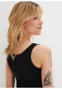 bonprix - Krótka sukienka z dżerseju z bawełny. Kolor: czarny. Materiał: jersey, bawełna. Długość rękawa: krótki rękaw. Sezon: lato. Długość: mini #2