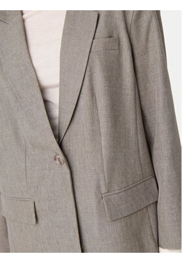 only - ONLY Marynarka Linda 15328158 Beżowy Oversize. Kolor: beżowy. Materiał: syntetyk