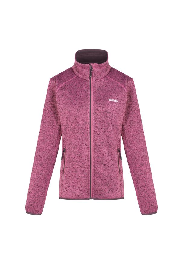 Regatta - Bluza Polarowa Damska Melanżowy Pełen Suwak Newhill. Kolor: fioletowy. Materiał: polar. Wzór: melanż. Sezon: zima. Sport: turystyka piesza
