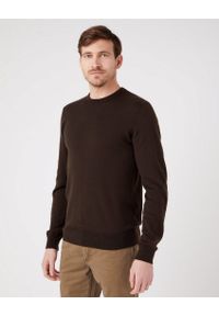 Wrangler - WRANGLER CREWNECK KNIT MĘSKI SWETER KLASYCZNY DELICIOSO W8A02PH38 112321349. Materiał: denim. Styl: klasyczny