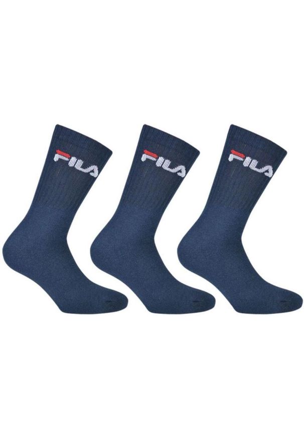 Fila Crew Syntetyczne Skarpety Tenisowe 3-Pack Unisex Granatowe 39-42. Kolor: niebieski. Materiał: syntetyk. Sport: tenis, piłka nożna