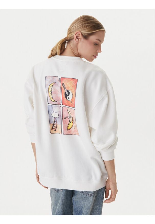 RVCA Bluza Spanky Loteria 23B463501 Biały Oversize. Kolor: biały. Materiał: bawełna