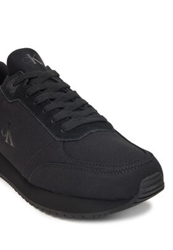 Calvin Klein Jeans Sneakersy Runner Sock Laceup Mg Canvas YM0YM01217 Czarny. Kolor: czarny. Materiał: materiał