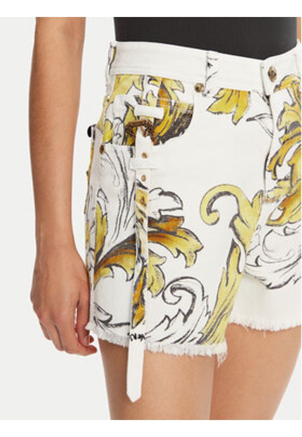 Versace Jeans Couture Szorty jeansowe 78HAD51B Biały Straight Fit. Kolor: biały. Materiał: bawełna