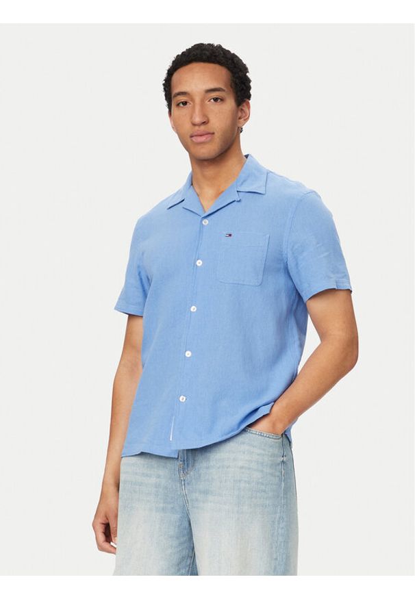 Tommy Jeans Koszula DM0DM23058 Niebieski Regular Fit. Kolor: niebieski. Materiał: bawełna