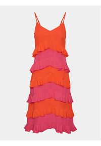 YAS Sukienka letnia Clara 26032842 Pomarańczowy Regular Fit. Kolor: pomarańczowy. Materiał: syntetyk. Sezon: lato