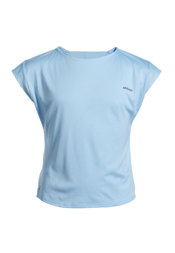 ARTENGO - Koszulka do tenisa dla dziewczynek Artengo TTS500. Kolor: niebieski. Materiał: materiał, poliester, elastan. Sport: tenis