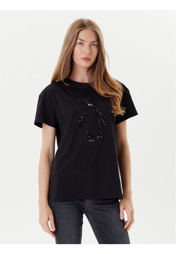 Liu Jo T-Shirt MF5412 JS923 Czarny Regular Fit. Kolor: czarny. Materiał: bawełna