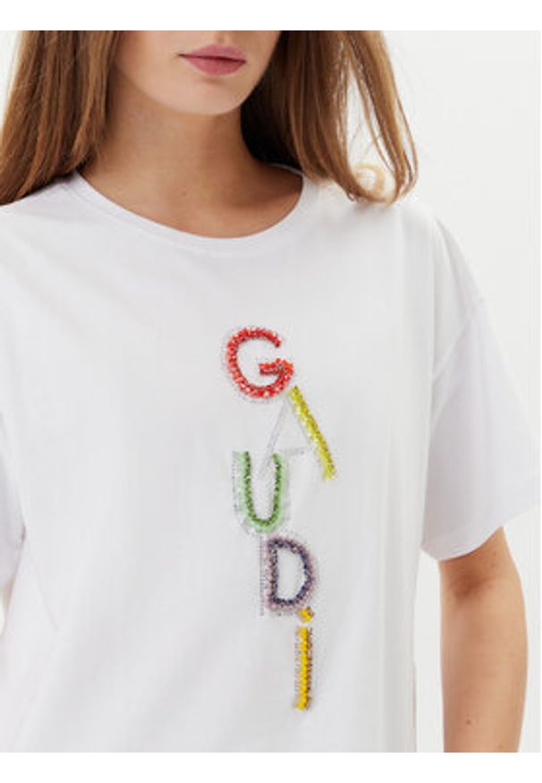 Gaudi T-Shirt 511BD64027 Biały Regular Fit. Kolor: biały. Materiał: bawełna