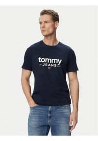 Tommy Jeans T-Shirt Graphic DM0DM23376 Granatowy Slim Fit. Kolor: niebieski. Materiał: bawełna #1