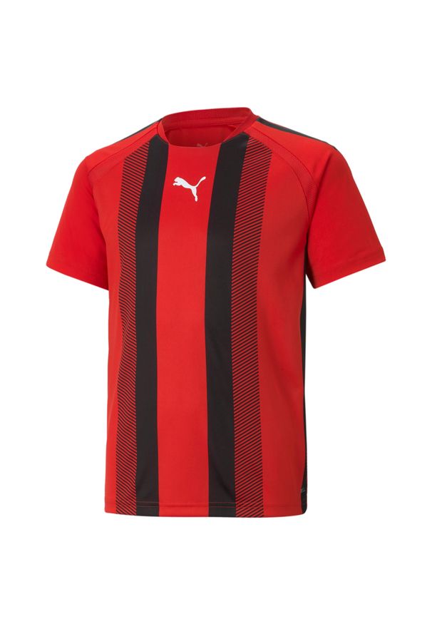 Koszulka dziecięca Puma Team Liga Striped. Kolor: czarny, czerwony, wielokolorowy. Sport: piłka nożna