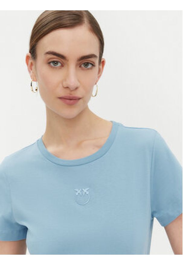 Pinko - PINKO T-Shirt 100355 A2HN Niebieski Regular Fit. Kolor: niebieski. Materiał: bawełna