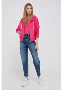TOMMY HILFIGER - Tommy Hilfiger top damski kolor różowy. Kolor: różowy. Materiał: włókno, dzianina. Długość rękawa: na ramiączkach. Wzór: gładki #5