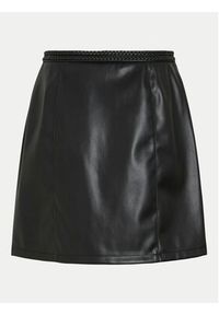 Vila Spódnica z imitacji skóry Pen 14100268 Czarny Regular Fit. Kolor: czarny. Materiał: skóra #2