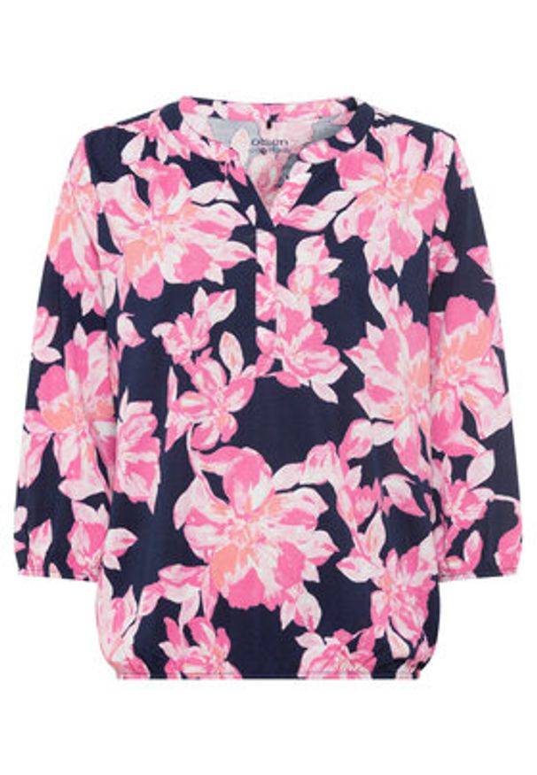 Olsen Bluzka 11105041 Granatowy Regular Fit. Kolor: niebieski. Materiał: bawełna