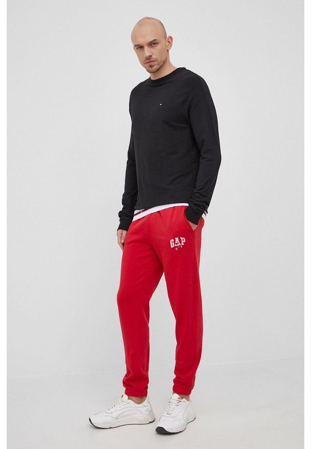 TOMMY HILFIGER - Tommy Hilfiger bluza męska kolor czarny z nadrukiem. Okazja: na co dzień. Kolor: czarny. Materiał: materiał, dzianina, wiskoza. Wzór: nadruk. Styl: casual