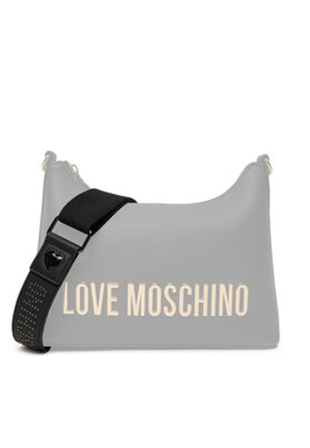 Love Moschino - LOVE MOSCHINO Wymienny pasek do torebki JC6401PP1LLI300A Czarny. Kolor: czarny. Materiał: skóra
