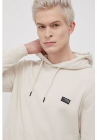 Jack & Jones Bluza męska kolor beżowy z kapturem z aplikacją. Typ kołnierza: kaptur. Kolor: beżowy. Wzór: aplikacja #5