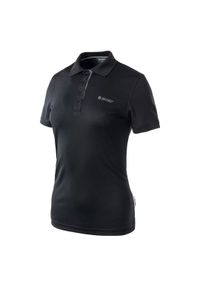Hi-tec - Koszulka polo damska Hi-Tec Lady Site - czarna, Rozmiar M. Typ kołnierza: polo. Kolor: czarny. Materiał: poliester, materiał #1