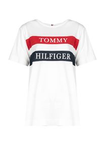 TOMMY HILFIGER - Tommy Hilfiger T-shirt | WW0WW25917 | Kobieta | Biały. Okazja: na co dzień. Kolor: biały. Materiał: bawełna. Wzór: nadruk. Styl: casual