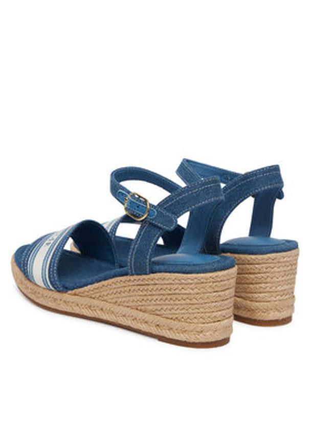 TOMMY HILFIGER - Tommy Hilfiger Espadryle Mid Wedge Espad Webbing FW0FW09230 Niebieski. Kolor: niebieski. Materiał: materiał