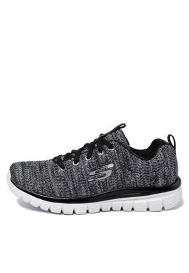 skechers - Skechers Sneakersy Twisted Fortune 12614/BKW Szary. Kolor: szary. Materiał: materiał