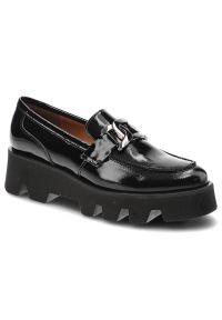 Czarne Półbuty Karino Eleganckie Skórzane Buty. Zapięcie: bez zapięcia. Kolor: czarny. Materiał: skóra. Szerokość cholewki: normalna. Obcas: na obcasie. Styl: elegancki. Wysokość obcasa: średni #1