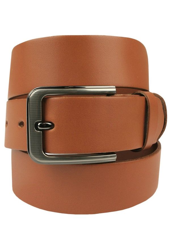 Klasyczny, Skórzany Pasek Męski - Victorio - Karmelowy. Materiał: skóra. Styl: klasyczny