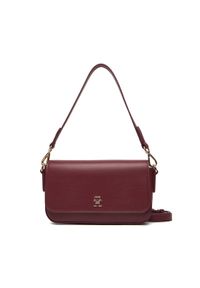 TOMMY HILFIGER - Tommy Hilfiger Torebka Th Icon Conv AW0AW17677 Bordowy. Kolor: czerwony. Materiał: skórzane