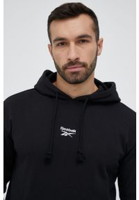 Reebok Classic bluza kolor czarny z kapturem gładka HS7149-BL/CHALK. Typ kołnierza: kaptur. Kolor: czarny. Wzór: gładki #3