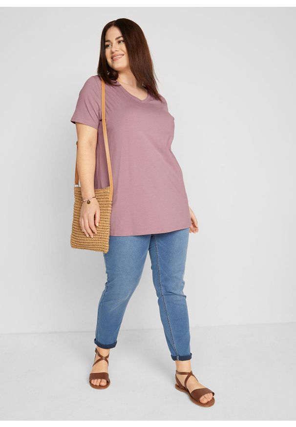 bonprix - Długa bluzka z dekoltem w serek (2 szt.). Typ kołnierza: dekolt w serek. Kolor: czarny. Długość: długie