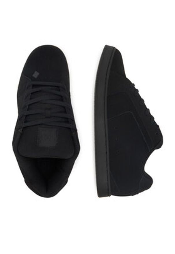 DC Shoes Sneakersy EO-NET 302361-3BK Czarny. Kolor: czarny. Materiał: nubuk, skóra